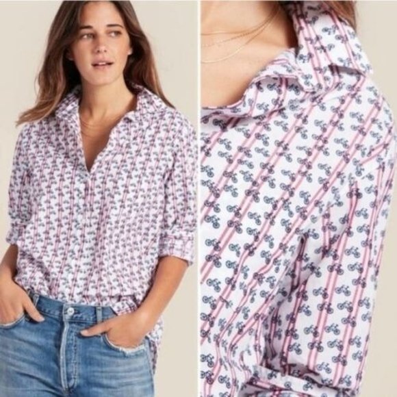 Anthropologie Tops - Anthropologie Grayson The Hero Victoria Bike Button Up Top Bicycles Womens 8/10